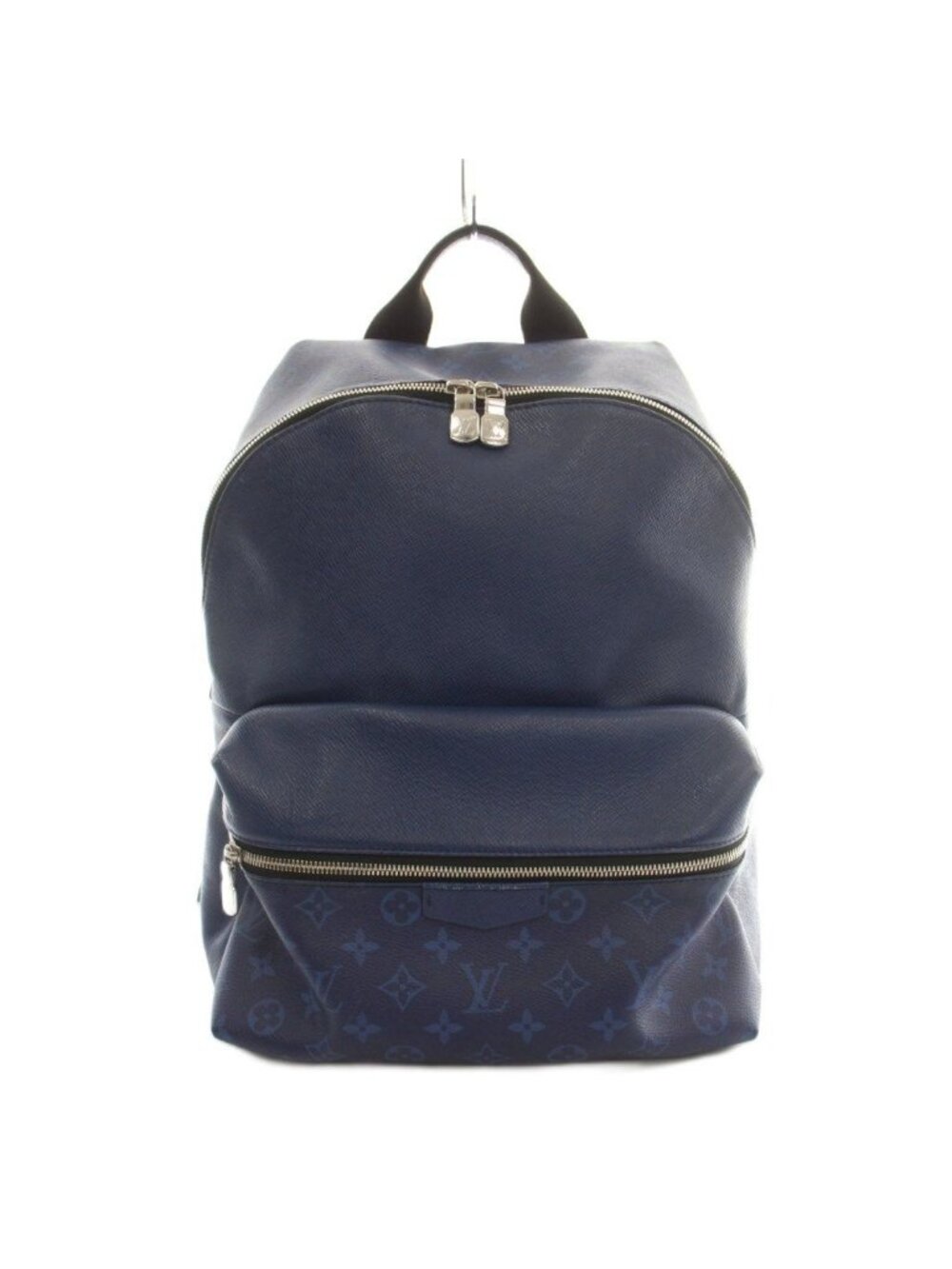 Louis Vuitton Taigarama Discovery Backpack Leather Monogram Canvas Logo Blue